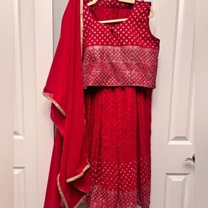 New Pink Lengha Choli & Dupatta, Diwali, Navratri, Indian celebration